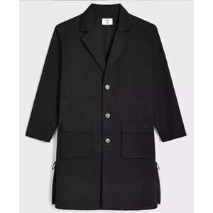 Mode of One Relaxed-Fit Lightweight Coat Men's SM Deep Black Indie Street Grunge